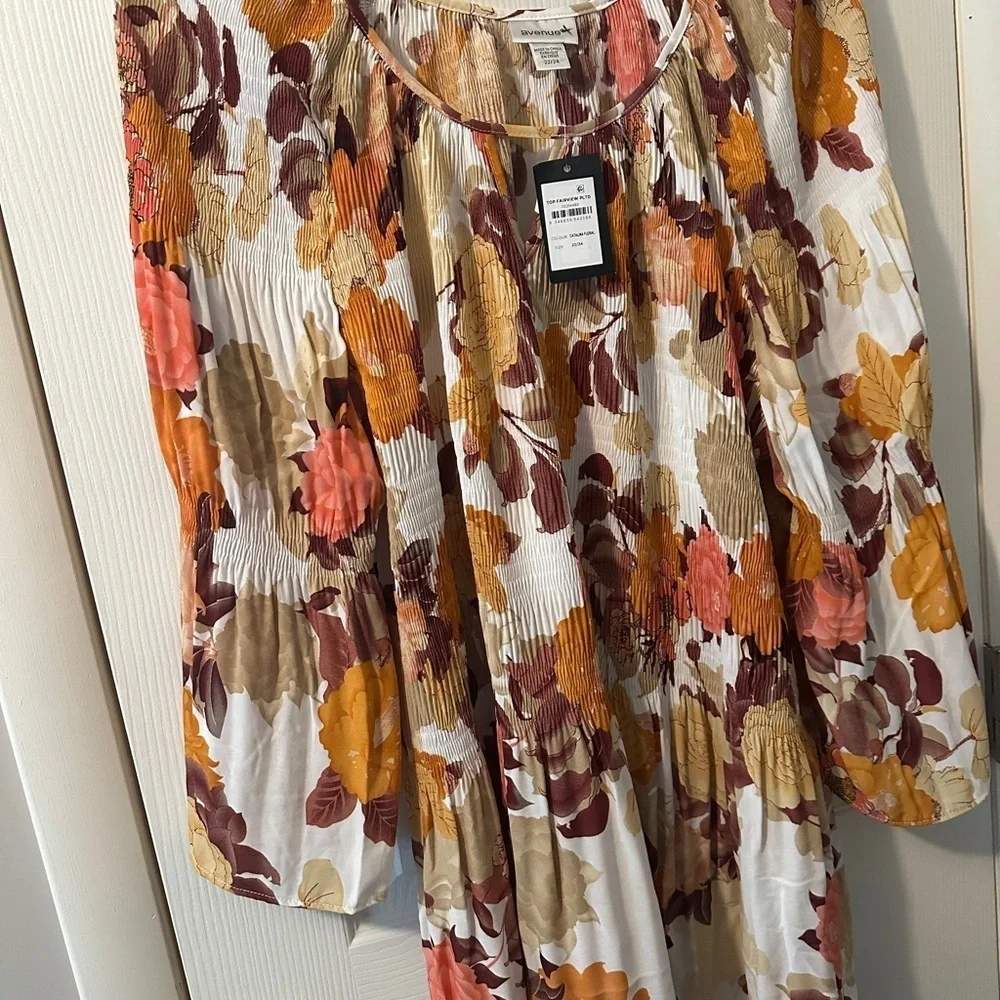 Avenue NWT 22/24 Catalina Floral Shirt - Picture 2 of 5